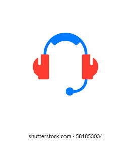 Headset, Customer support icon vector, filled flat sign, solid colorful pictogram isolated on white. Symbol, logo illustration