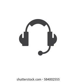 Headset, Customer support icon vector, filled flat sign, solid pictogram isolated on white. Symbol, logo illustration