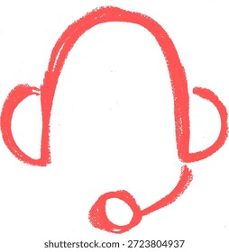 Headset Suporte ao cliente Ícone relacionado giz de giz de giz vetor desenho