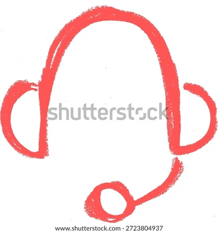 Headset Customer Support Related Icon Crayon Chalk Drawing Vector