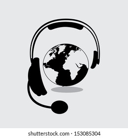 headset design over gray background vector illustration