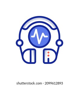 headset device icon and sound wave symbol