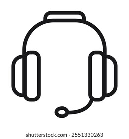 headset device line icon isolated
