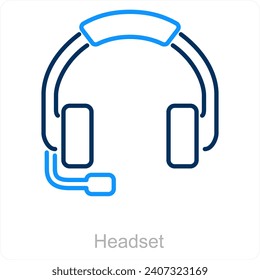 Headset and earphone icon concept