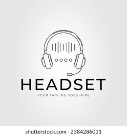 diseño vectorial del logotipo de auriculares, auriculares o dispositivos de escucha