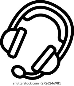 headset editável estilo cartoon vetor adesivo estilo