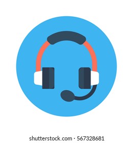 Headset flat icon vector