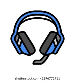 headset gaming pc color icon vector. headset gaming pc sign. isolated symbol illustration