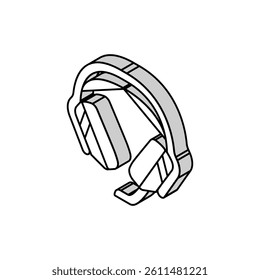 headset gaming pc isometric icon vector. headset gaming pc sign. isolated symbol illustration