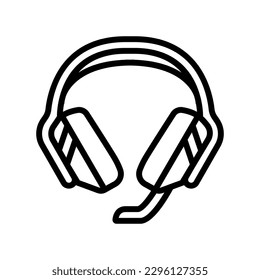 headset gaming pc line icon vector. headset gaming pc sign. isolated contour symbol black illustration