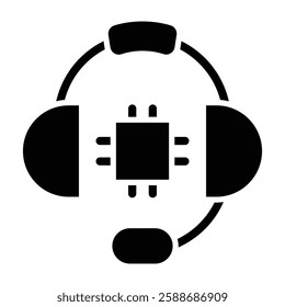 Headset Glyph Icon Design For Personal And Commercial Use