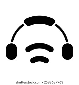 Headset Glyph Icon Design For Personal And Commercial Use