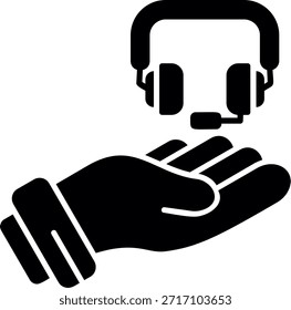 Headset Glyph Style Icon Design