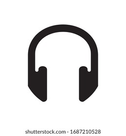 Headset, headphone or earphone vector icon, simple illustration