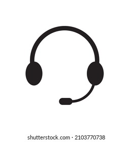 Headset headphone microphone icon vector isolated