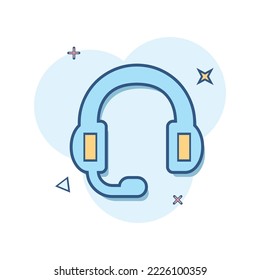 Headset headphone vector illustration comic style