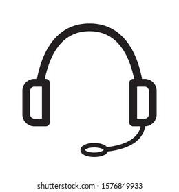 Headset, headphone web icon isolated on white background EPS vector