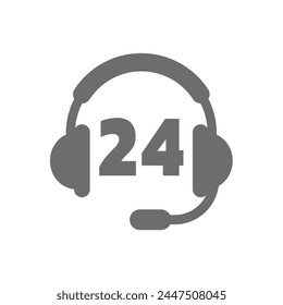 Auriculares con Vector de 24 pulgadas. Veinticuatro horas de servicio de centro de llamadas.