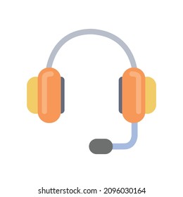 Headset (headphones) flat icon. Clipart cartoon illustration. Vector sign for mobile app and web sites. 