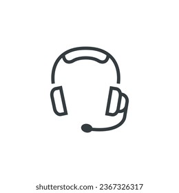 Headset headphones help support icon, vector illustration