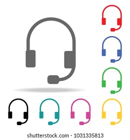 Headset. Headphones with microphone icon. Elements in multi colored icons for mobile concept and web apps. Icons for website design and development, app development on white background