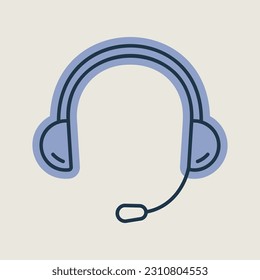 Headset. Kopfhörer mit Mikrofon, Vektorsymbol einzeln. Graph-Symbol für Musik und Sound-Website und Apps-Design, Logo, App, Benutzeroberfläche