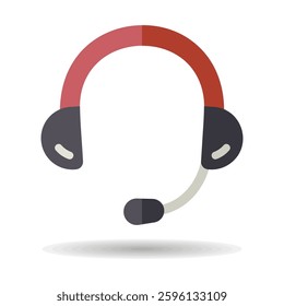 Headset. Headphones with microphone vector isolated icon. Graph symbol for music and sound web site and apps design, logo, app, UI