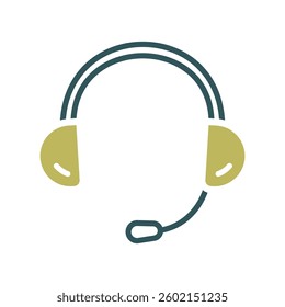Headset. Headphones with microphone vector isolated icon. Graph symbol for music and sound web site and apps design, logo, app, UI