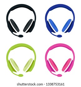 headset - headphones with multi-color microphones Audio equipment