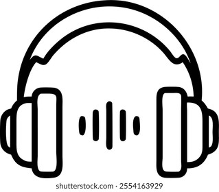 Headset with holographic sound waves and copy space isolated on white balance concept as Camera movement Zoom into the headset focusing on the glowing holographic sound waves. Scen