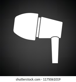 Headset  icon. Black background with white. Vector illustration.