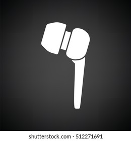 Headset  icon. Black background with white. Vector illustration.