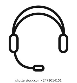 Headset-Symbol Schwarze Linie Art Vektorgrafik Logo