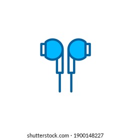 Headset icon in blue color style