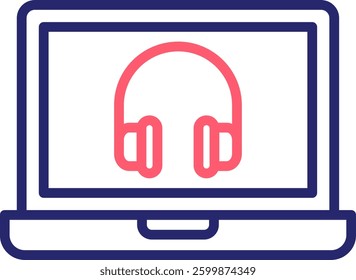 Headset Icon Color Vector Illustration