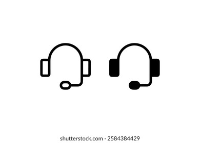Headset icon for customer service vector