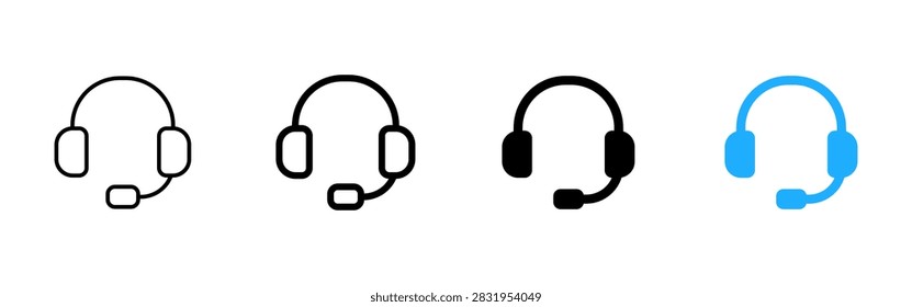 Headset icon. Customer support symbol. Call center sign. Service pictogram for assistance, operator, communication and contact interface.