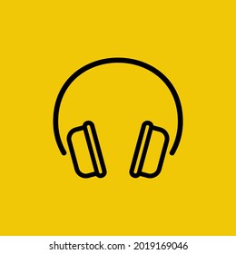 headset icon design, flat illustration design of headset, this icon suitable used for music app, application, tone, music player, music menu in smartphone, and etc