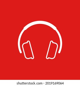 headset icon design, flat illustration design of headset, this icon suitable used for music app, application, tone, music player, music menu in smartphone, and etc