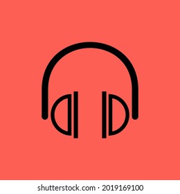 headset icon design, flat illustration design of headset, this icon suitable used for music app, application, tone, music player, music menu in smartphone, and etc