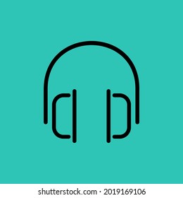 headset icon design, flat illustration design of headset, this icon suitable used for music app, application, tone, music player, music menu in smartphone, and etc
