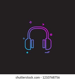 Headset icon design vector 