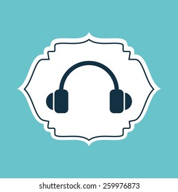 headset icon design, vector illustration eps10 graphic 