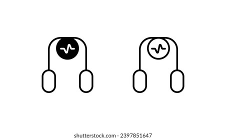 Diseño de icono de auriculares con ilustración de fondo blanco