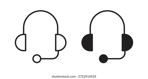 Colección de diseños de iconos de auriculares para móvil, interfaz de usuario, Web.