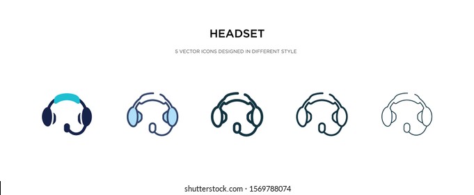 headset icon in different style vector illustration. two colored and black headset vector icons designed in filled, outline, line and stroke style can be used for web, mobile, ui