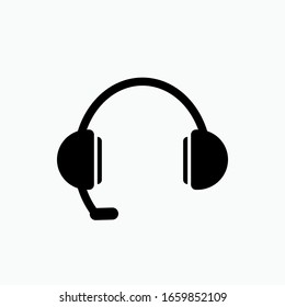 Headset Icon, Esports Gaming or Online Cybersport Games Element. Modern Flat Design - Glyph Style. Pictogram.