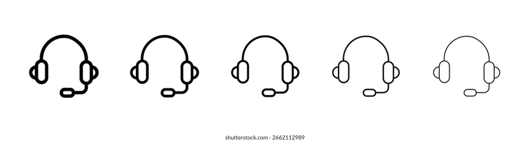 Headset icon filled flat sign concept for web design.