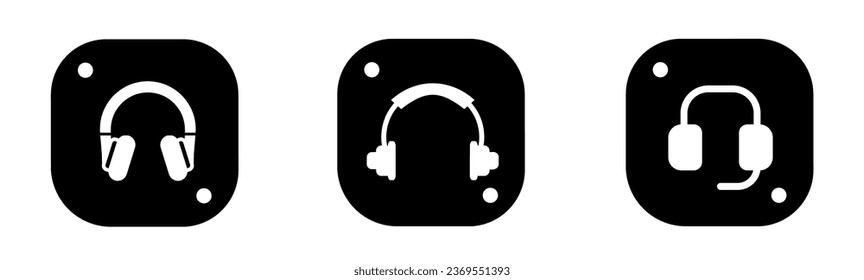 Icono de auriculares en plano. Un diseño de iconos de auriculares. Vector de material.