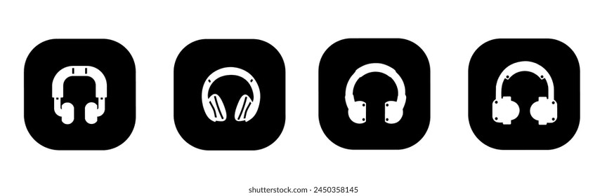 Headset icon in flat. A headset icon design. Stock vector.